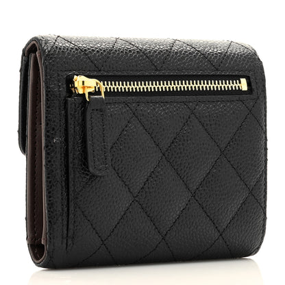 Chanel Caviar Quilted Compact Flap Wallet Black 3 of 7