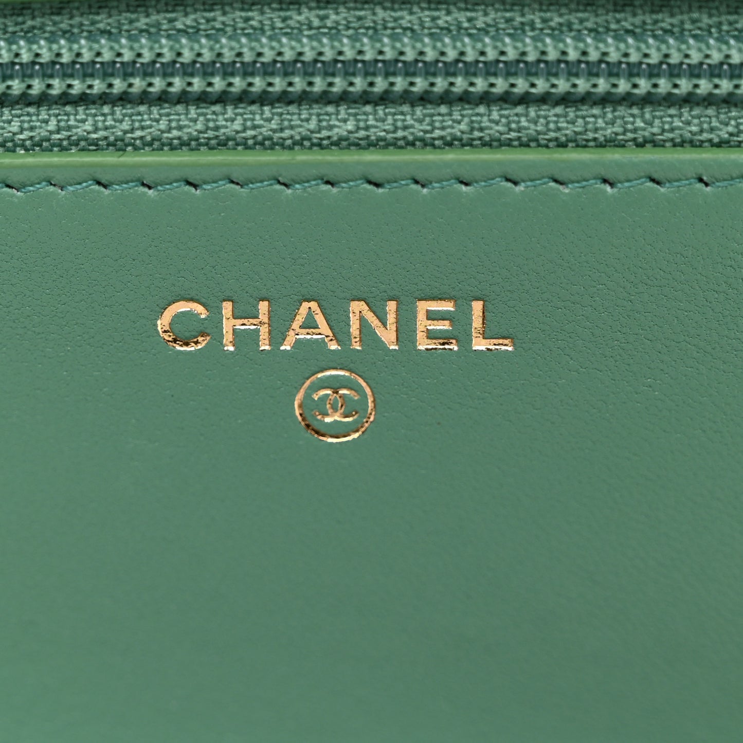 Lambskin Quilted Trendy CC Wallet On Chain WOC Green
