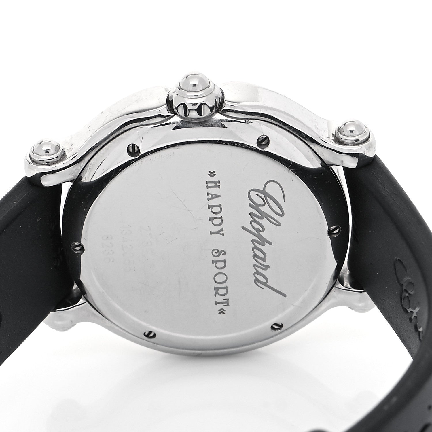 Chopard Stainless Steel Rubber 4 Floating Diamond 32mm Happy Sport Snowflake Watch Silver 288946-2001 4 of 5