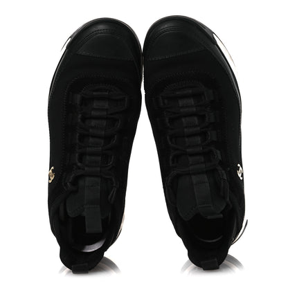 Chanel Velvet Calfskin Mixed Fibers CC Sneakers 38.5 Black 2 of 15