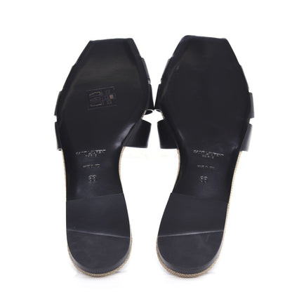 Saint Laurent Calfskin Rope Tribute 05 Slide Sandals 38 Black 6 of 10