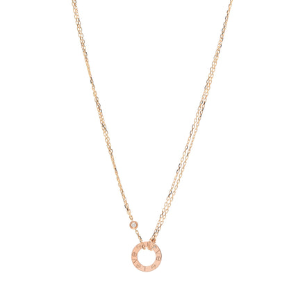 Cartier 18K Yellow Gold 2 Diamond LOVE Necklace 1 of 5