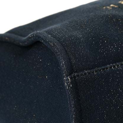 Chanel Lurex Canvas Medium Deauville Tote Navy Blue Gold 6 of 8