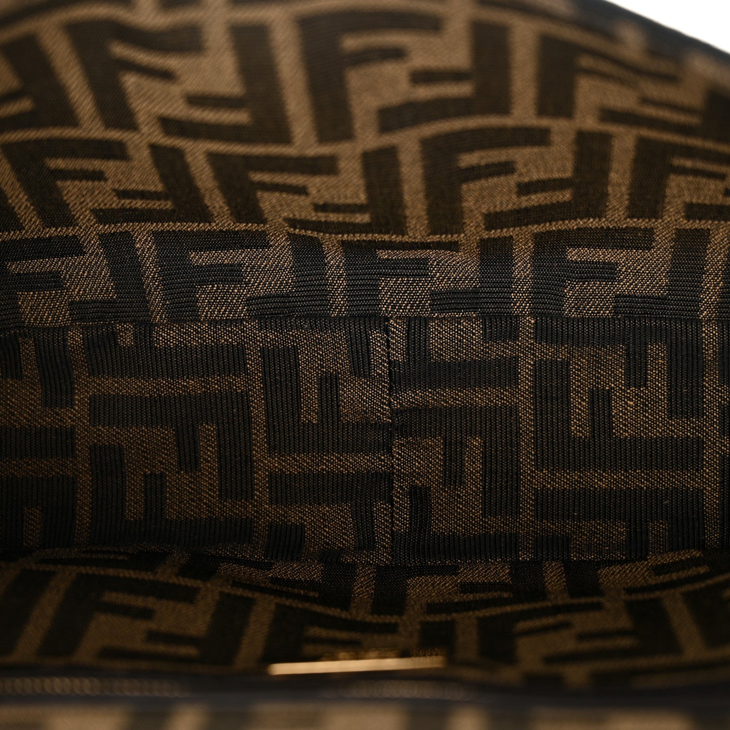Fendi Fabric Jacquard FF 1974 Medium Baguette Tobacco Moro Black 10 of 12