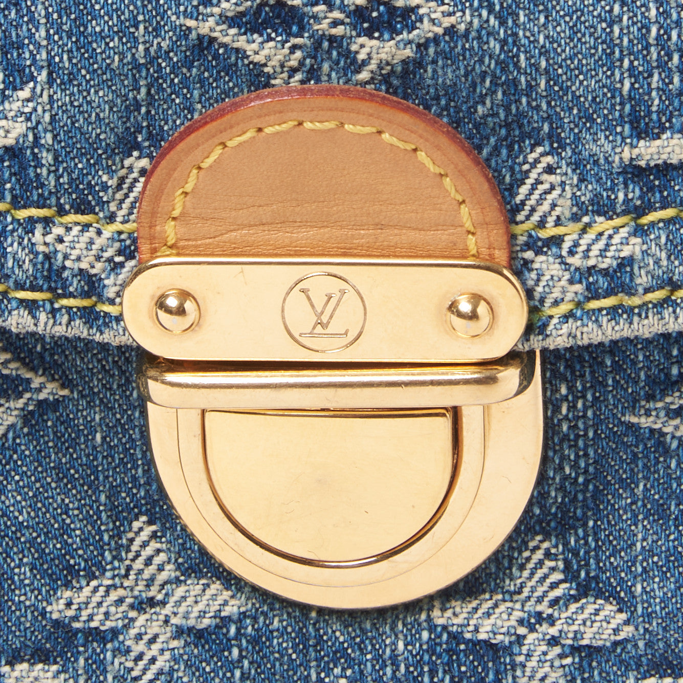 Monogram Denim Mini Pleaty Blue