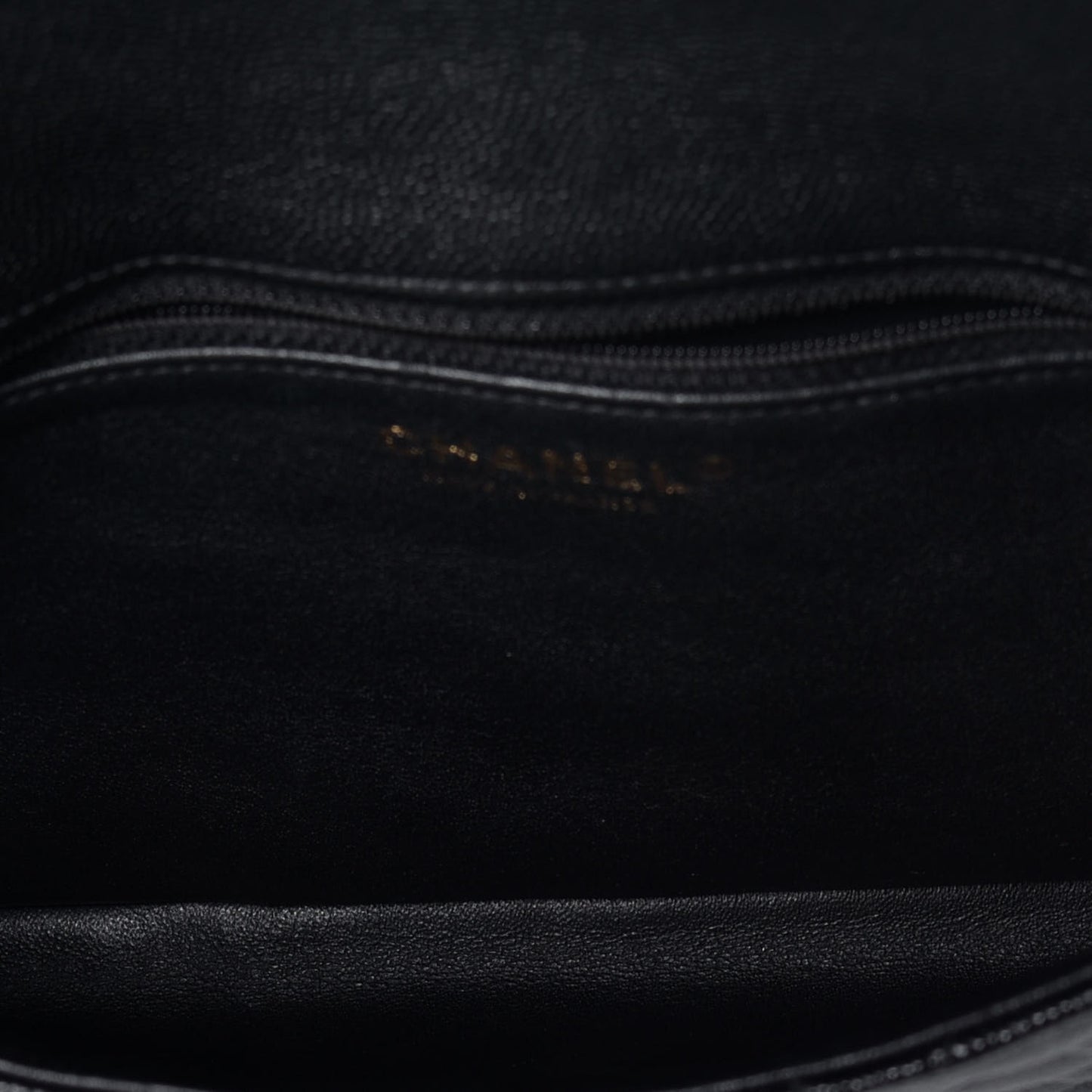 Caviar Quilted Flap Clutch Black