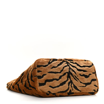 Dolce & Gabbana Faux Pellicciotto Tiger Fur Print Studded Beatrice Tote Black 3 of 8