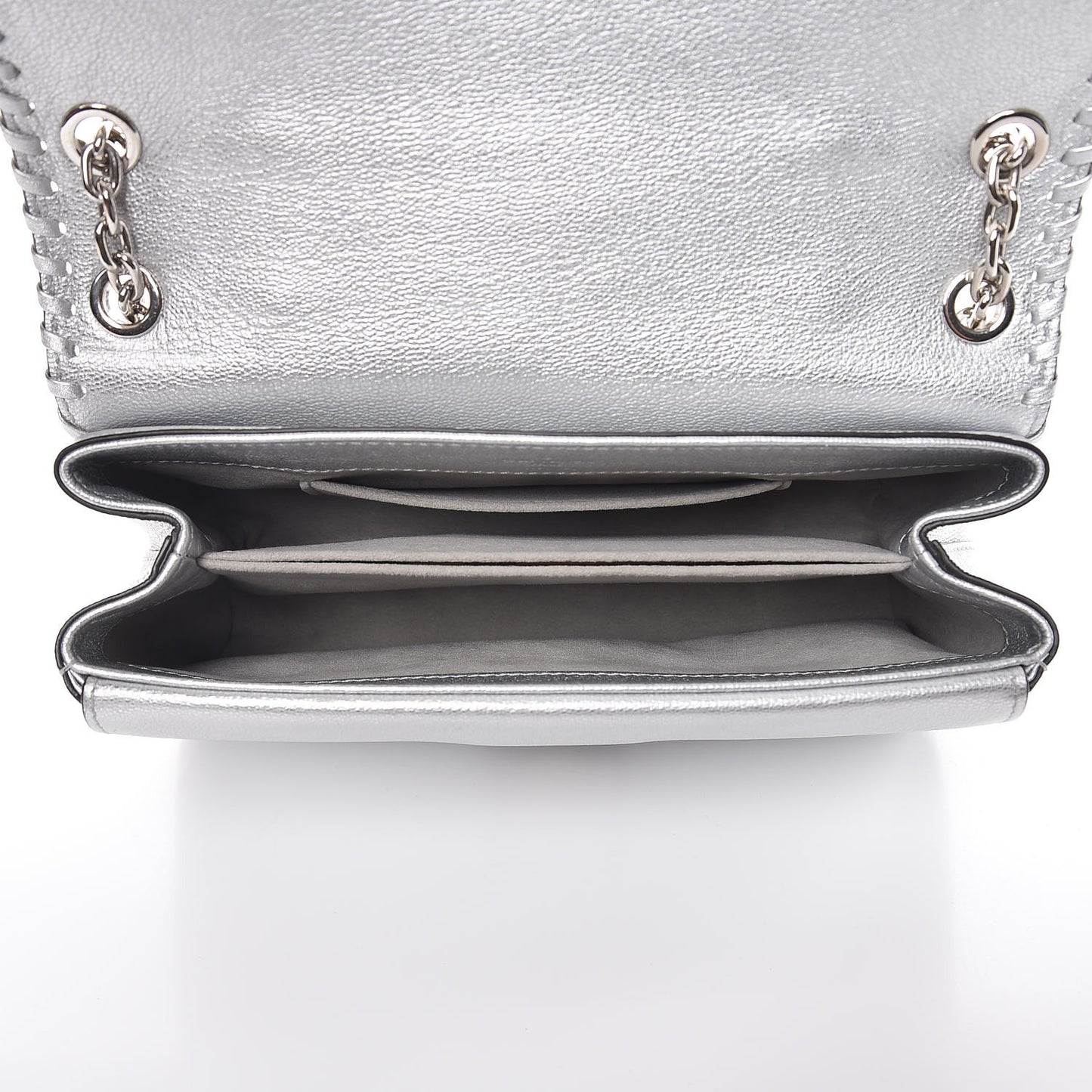 Cuir Plume Ecume Very Chain Bag Argent
