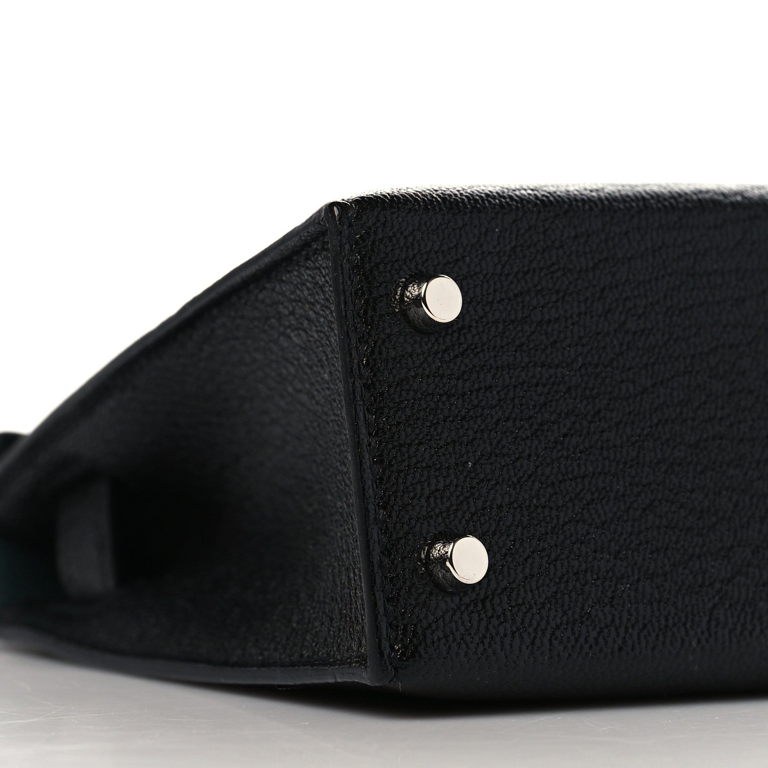 Hermes Chevre Mysore Horseshoe Mini Kelly Sellier 20 Black Vert Fonce 7 of 9