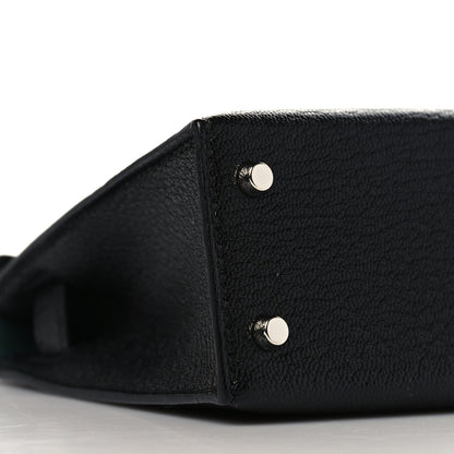 Hermes Chevre Mysore Horseshoe Mini Kelly Sellier 20 Black Vert Fonce 7 of 9