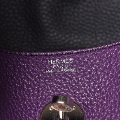 Hermes Taurillon Clemence Eclat Lindy 30 Ultraviolet Bleu Obscur 9 of 11