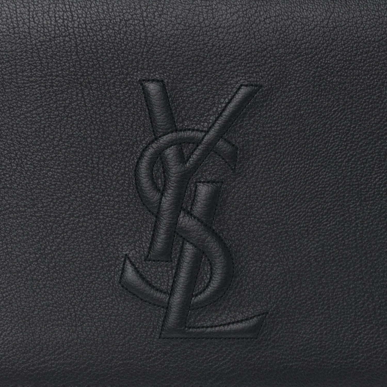 Saint Laurent Calfskin Monogram Large Belle De Jour Clutch Navy 8 of 10