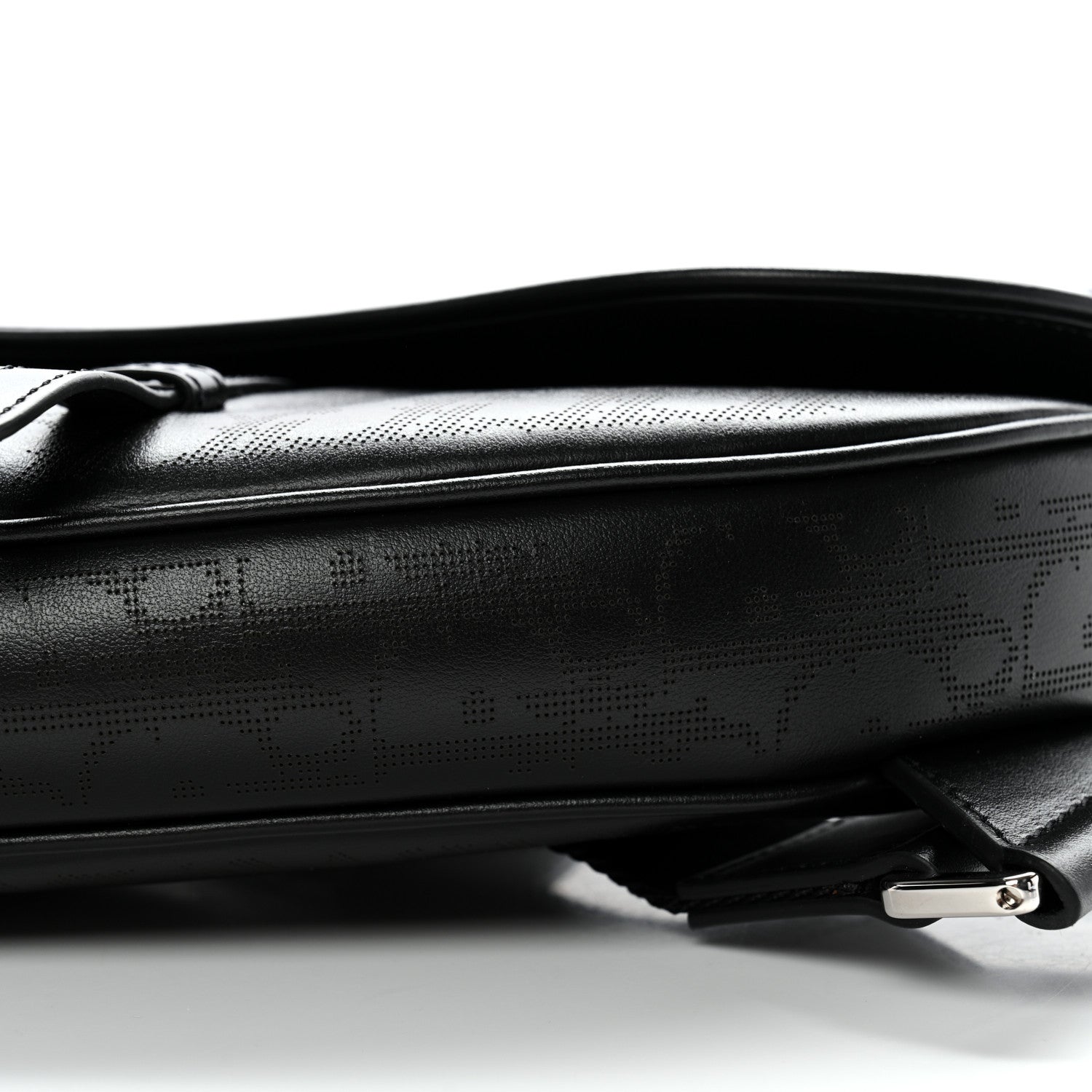 Christian Dior Calfskin Perforated Oblique Galaxy Mens Saddle Bag Black 9 of 10