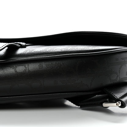 Christian Dior Calfskin Perforated Oblique Galaxy Mens Saddle Bag Black 9 of 10