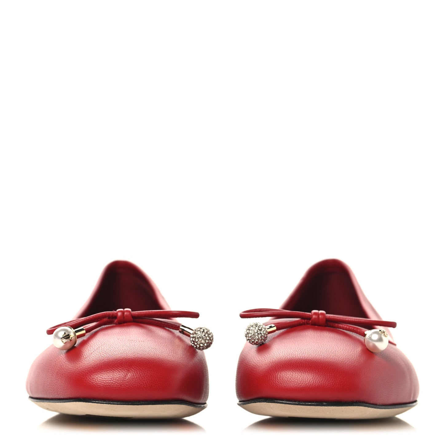 Nappa Pearl Elme Flats 39.5 Postbox Red