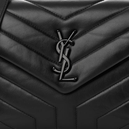 Saint Laurent Calfskin Y Quilted Monogram Monochrome Small Loulou Chain Satchel Black 8 of 10