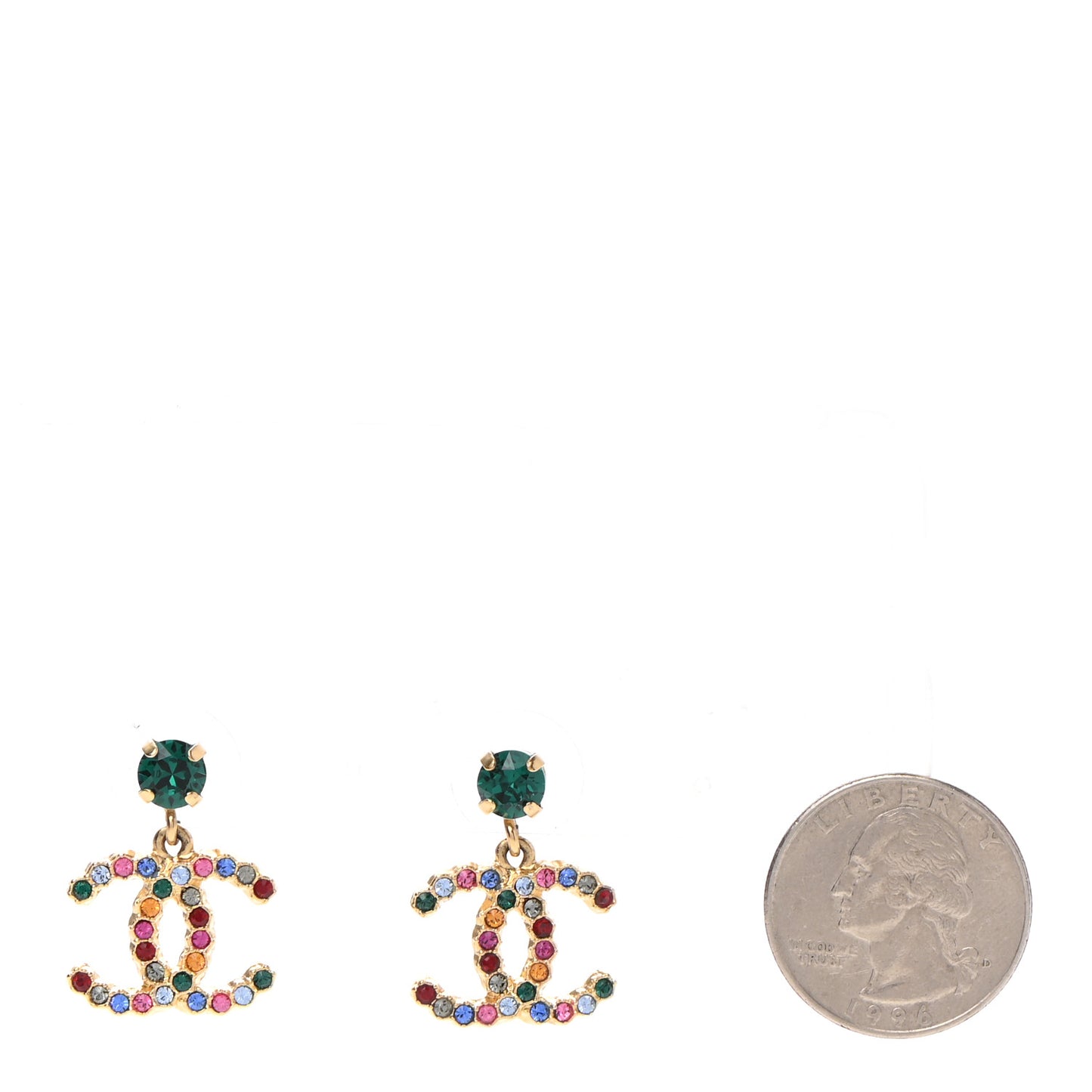 Crystal Over The Rainbow CC Drop Earrings Gold Multicolor