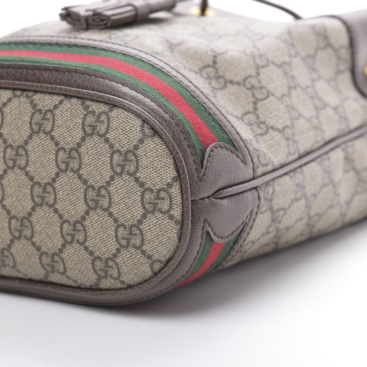 Gucci GG Supreme Monogram Web Small Ophidia Bucket Bag Brown 10 of 10