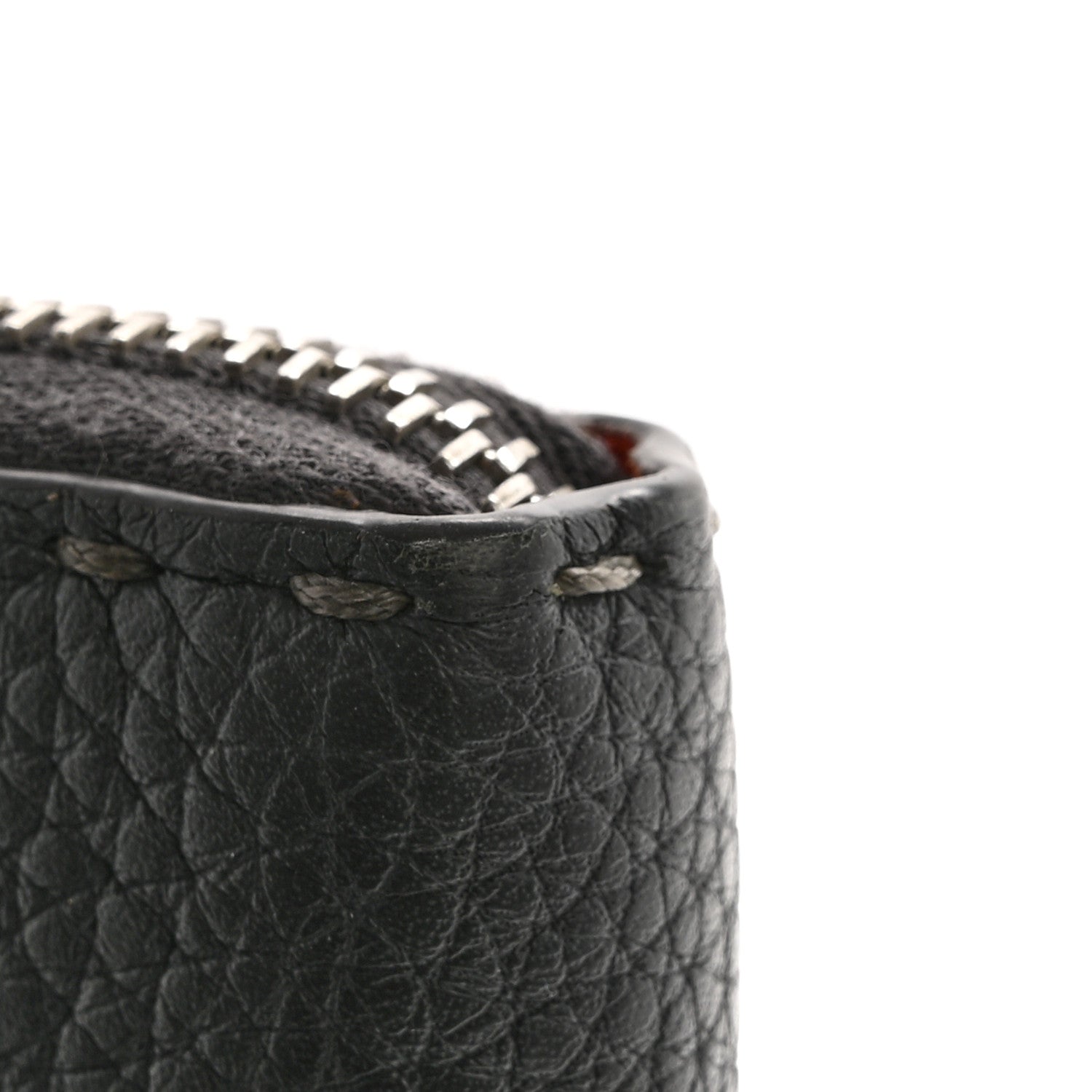 Fendi Cuoio Romano Lux Selleria Zip Around Wallet Asfalto Arancio 12 of 13