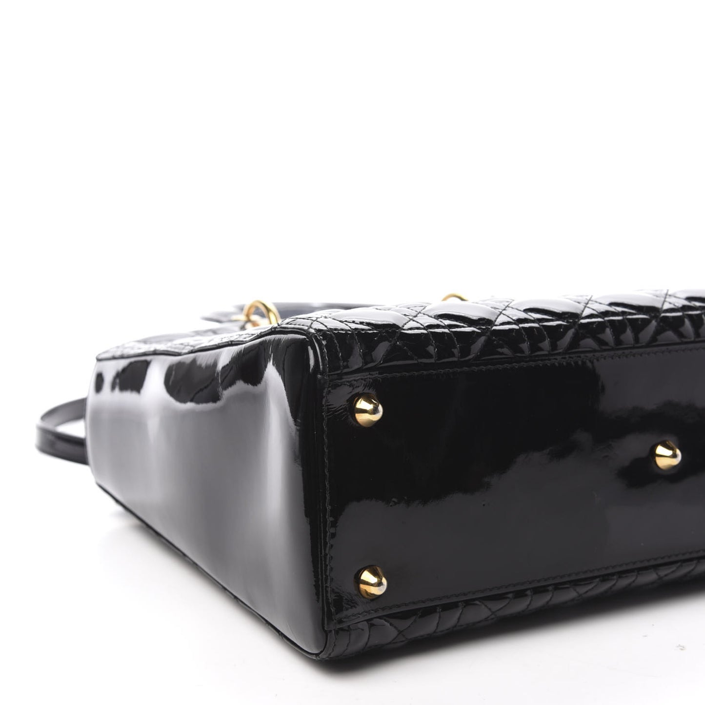Patent Cannage Large Lady Dior Black