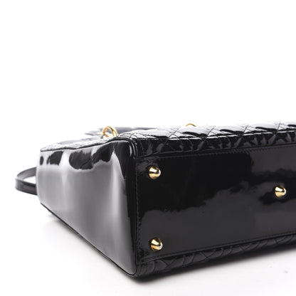 Christian Dior Patent Cannage Large Lady Dior Black 6 of 10