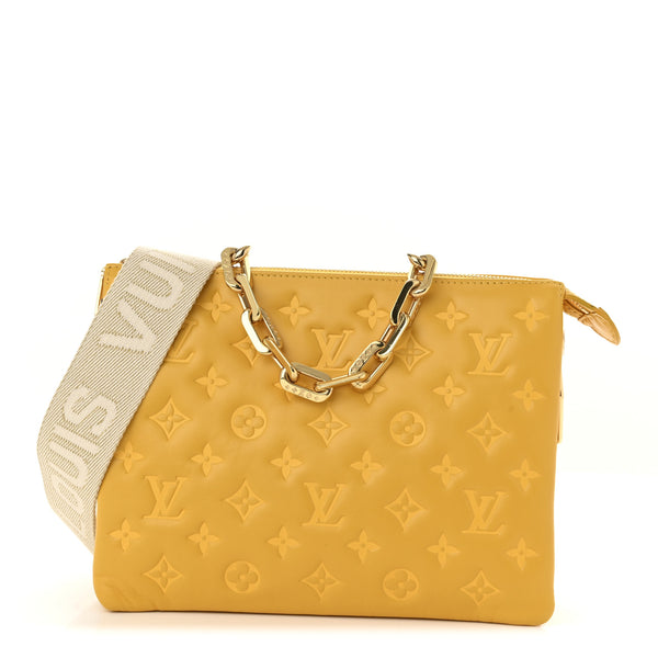 Louis Vuitton Lambskin Embossed Monogram Coussin PM Sunflower