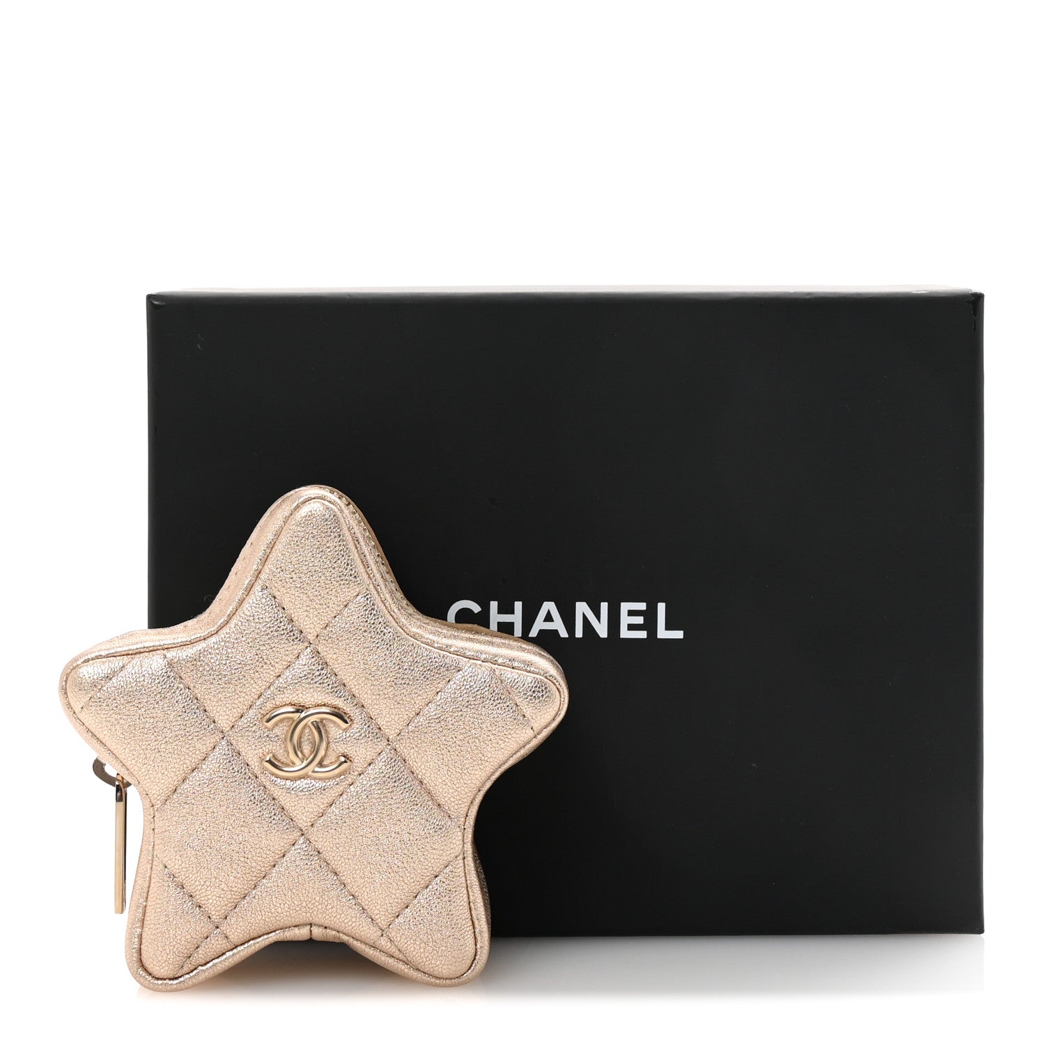 Chanel Metallic Lambskin Walk Of Fame Star Clip On Coin Purse Gold 8 of 8