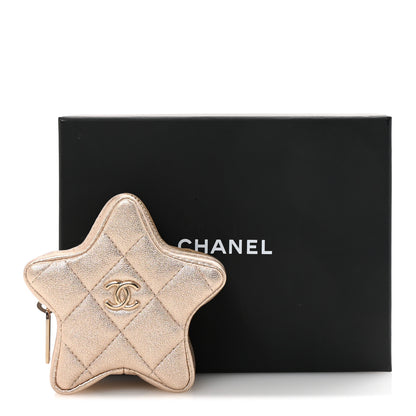 Chanel Metallic Lambskin Walk Of Fame Star Clip On Coin Purse Gold 8 of 8