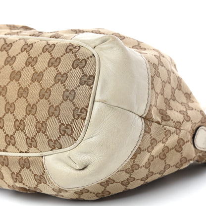 Gucci Monogram Margaux Calfskin Medium Sukey Top Handle Bag Beige Ebony Mystic White 12 of 13