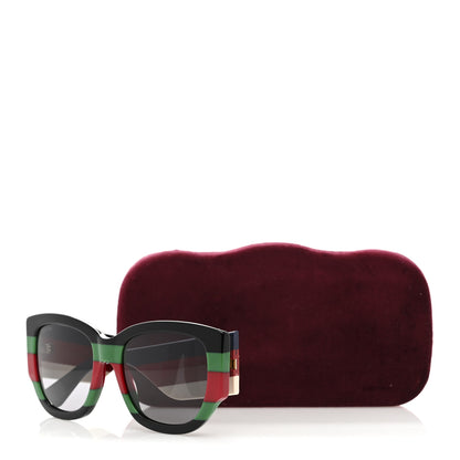 Gucci Acetate Web Oversized Frame Rectangle Sunglasses GG0276S Black Green Red 8 of 8