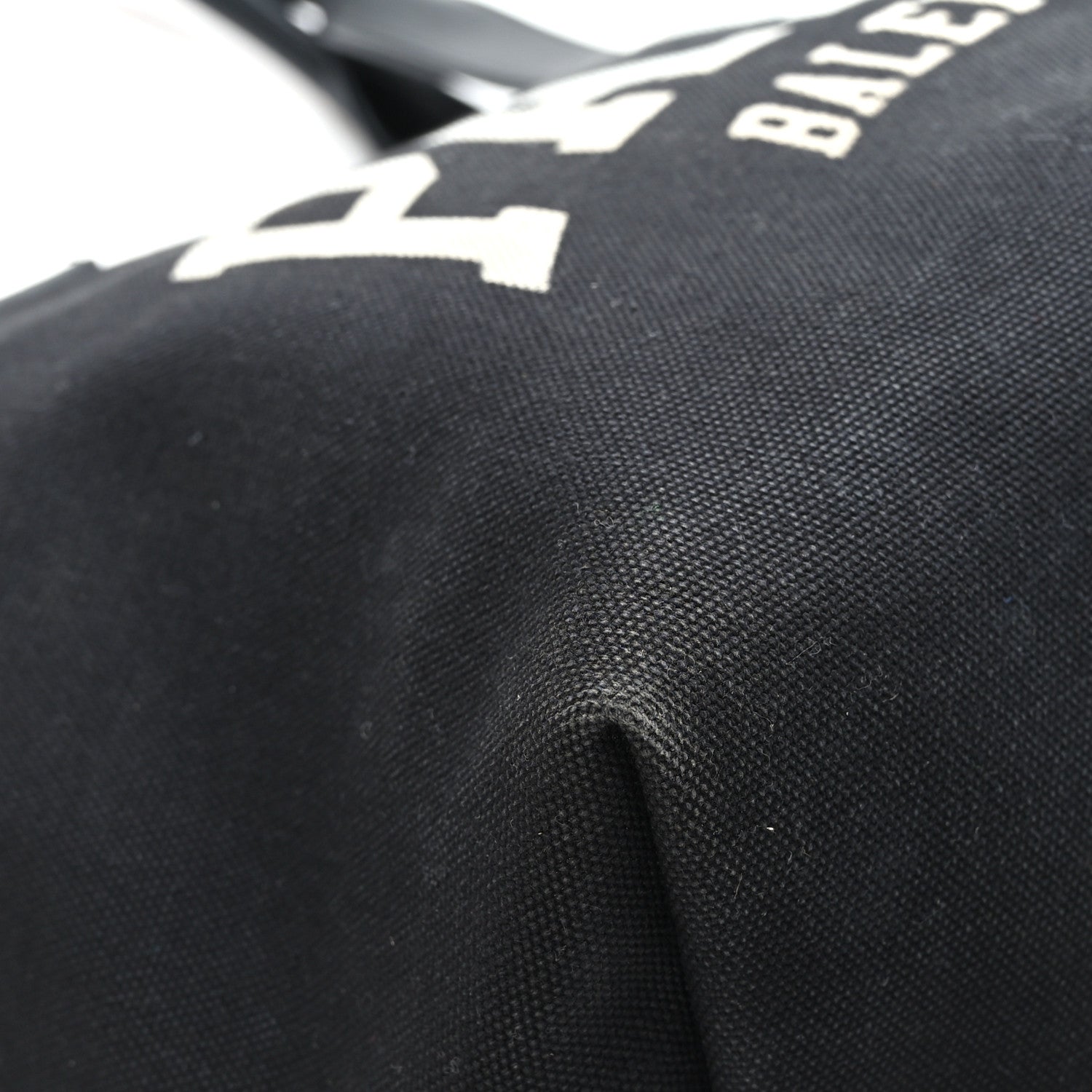 Balenciaga Cotton Canvas Calfskin Cities Paris Jumbo Small Tote Bag Black White 7 of 10