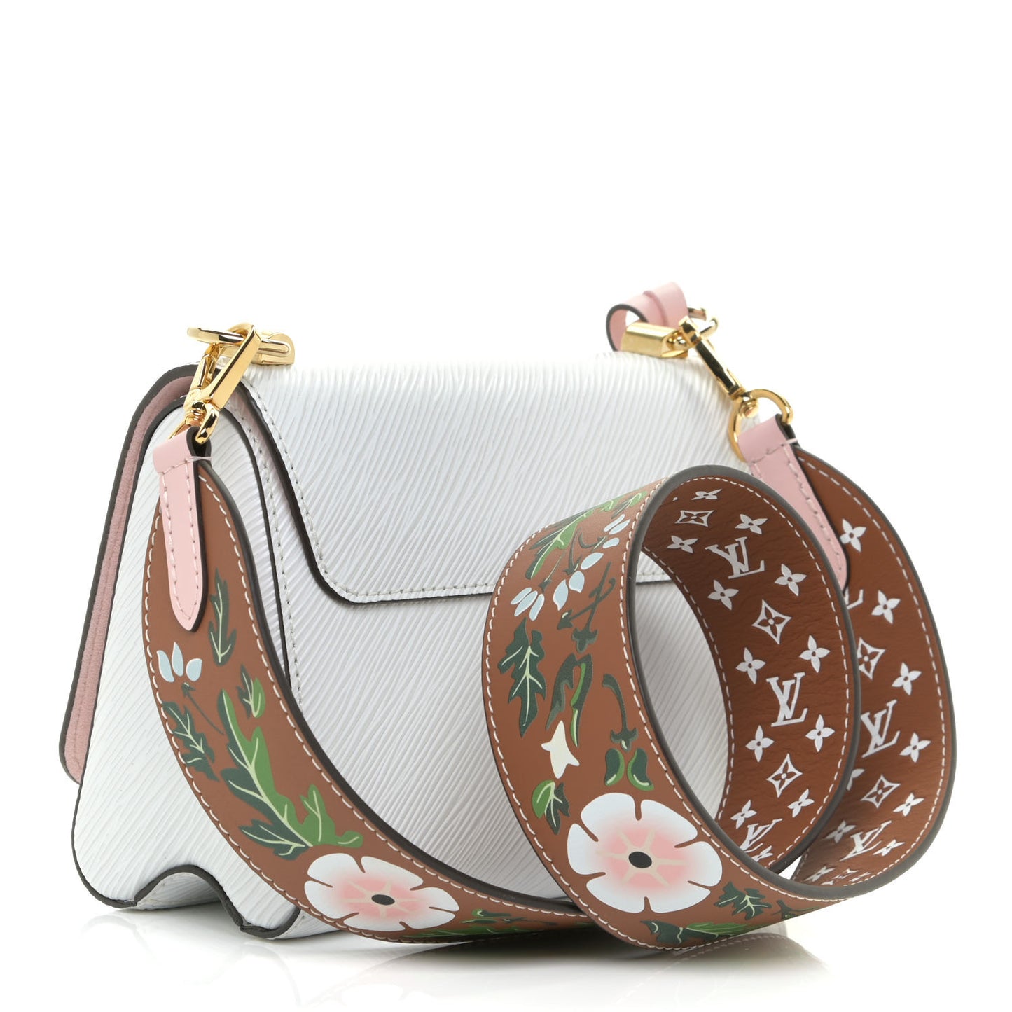Epi Asnieres Flowers Twist Shoulder Bag PM White
