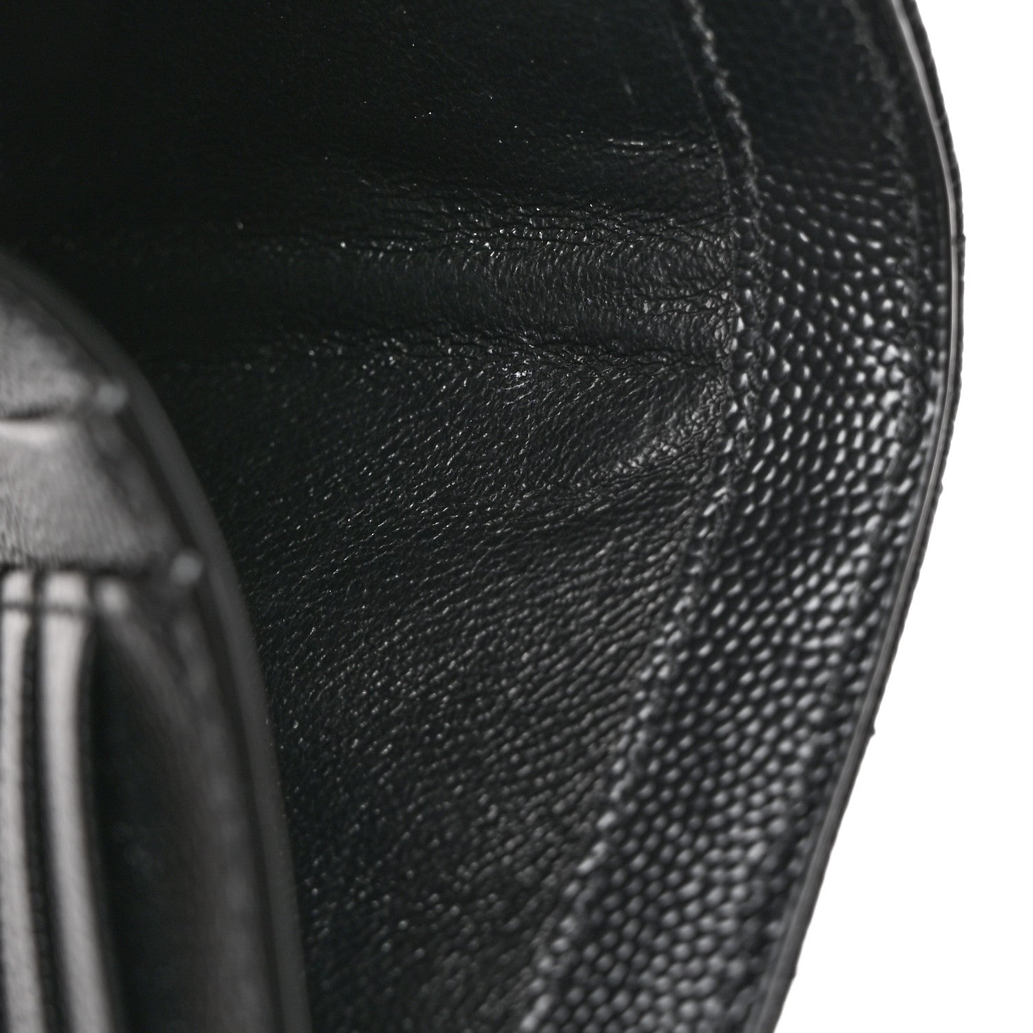 Saint Laurent SAINT LAURENT Grain De Poudre Matelasse Chevron Monogram Compact Tri Fold Wallet Black 9 of 9