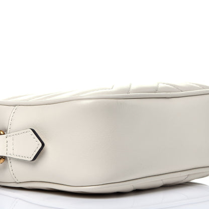 Gucci Calfskin Matelasse Mini GG Marmont Chain Shoulder Bag White 8 of 9