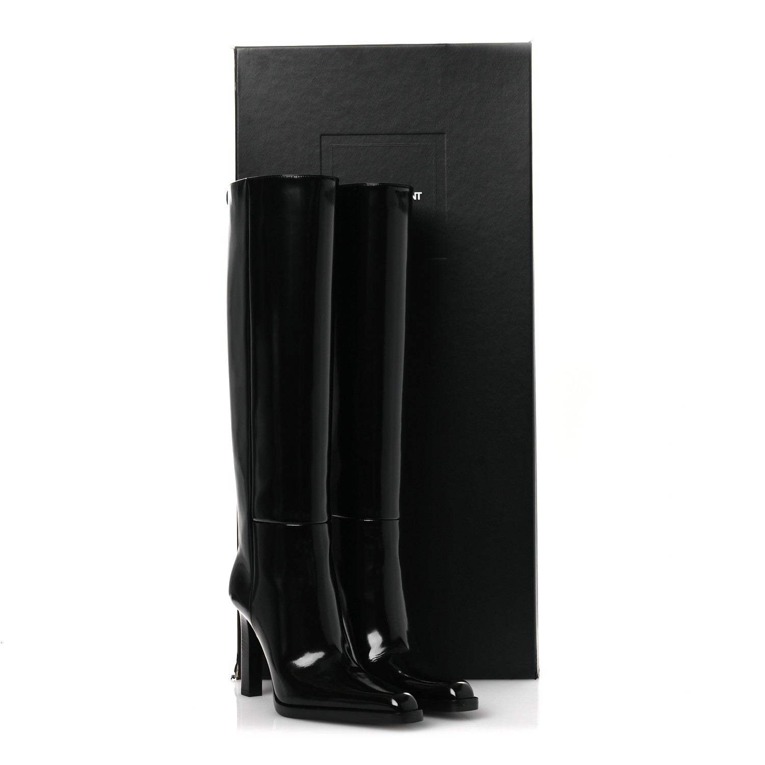 Saint Laurent Vitello Marilyn Nina 95 Knee High Boots 38.5 Black 11 of 11