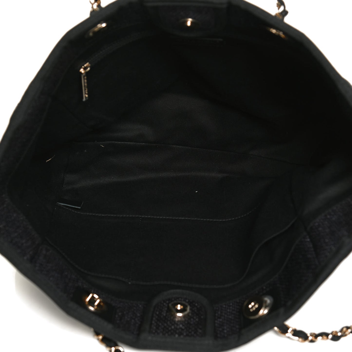 Woven Straw Raffia Small Deauville Tote Black