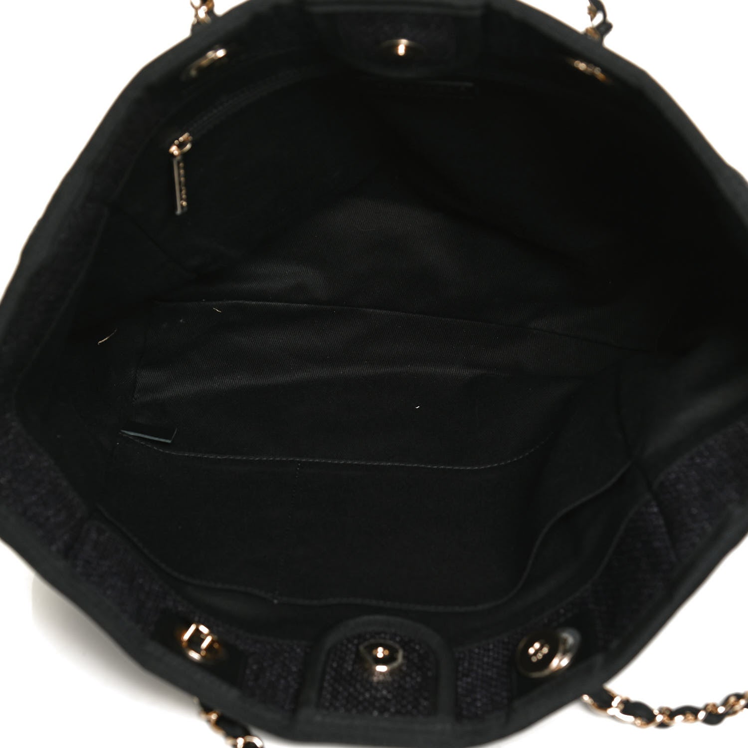 Chanel Woven Straw Raffia Small Deauville Tote Black 5 of 12