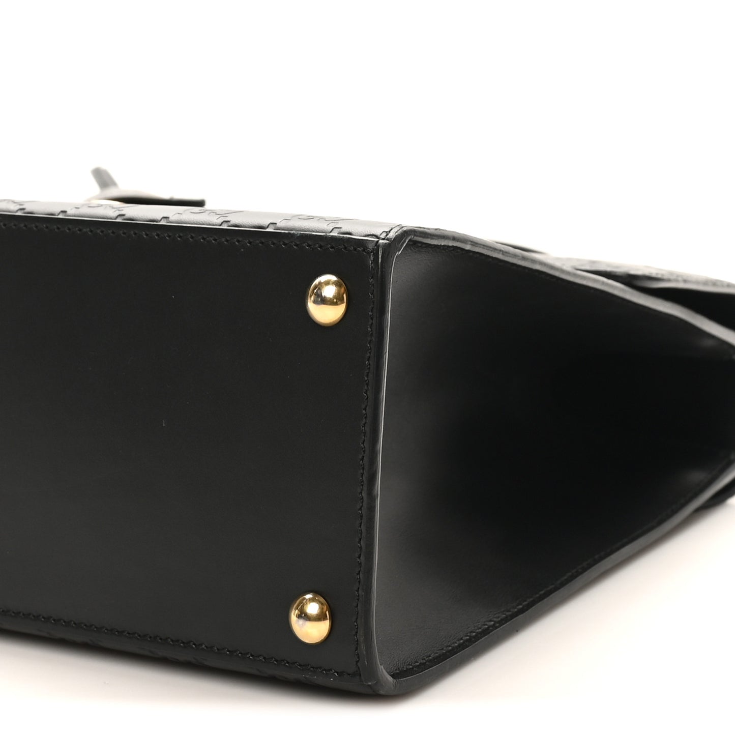 Guccissima Signature Medium Padlock Top Handle Bag Black