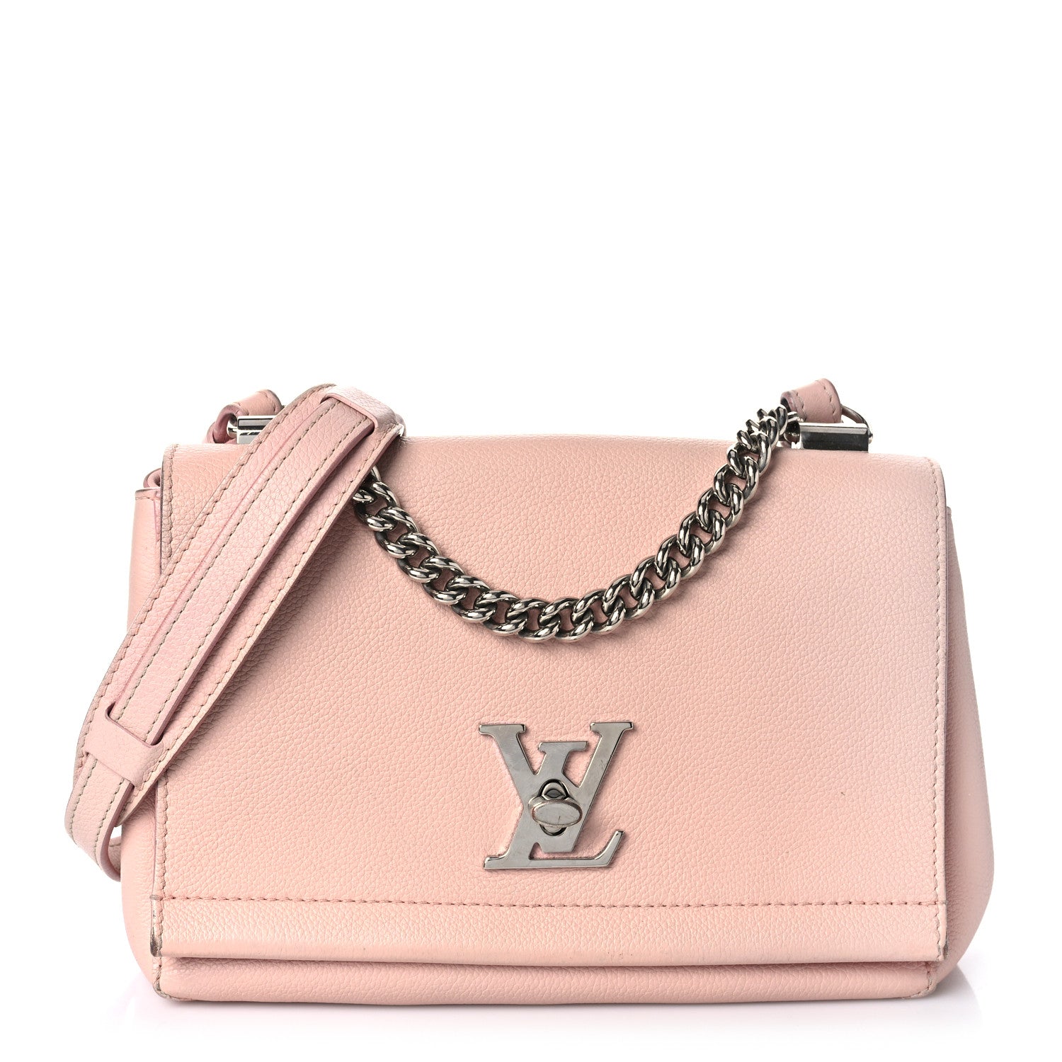 Louis Vuitton Calfskin Lockme II Chain Bag BB Rose Ballerine 1 of 21