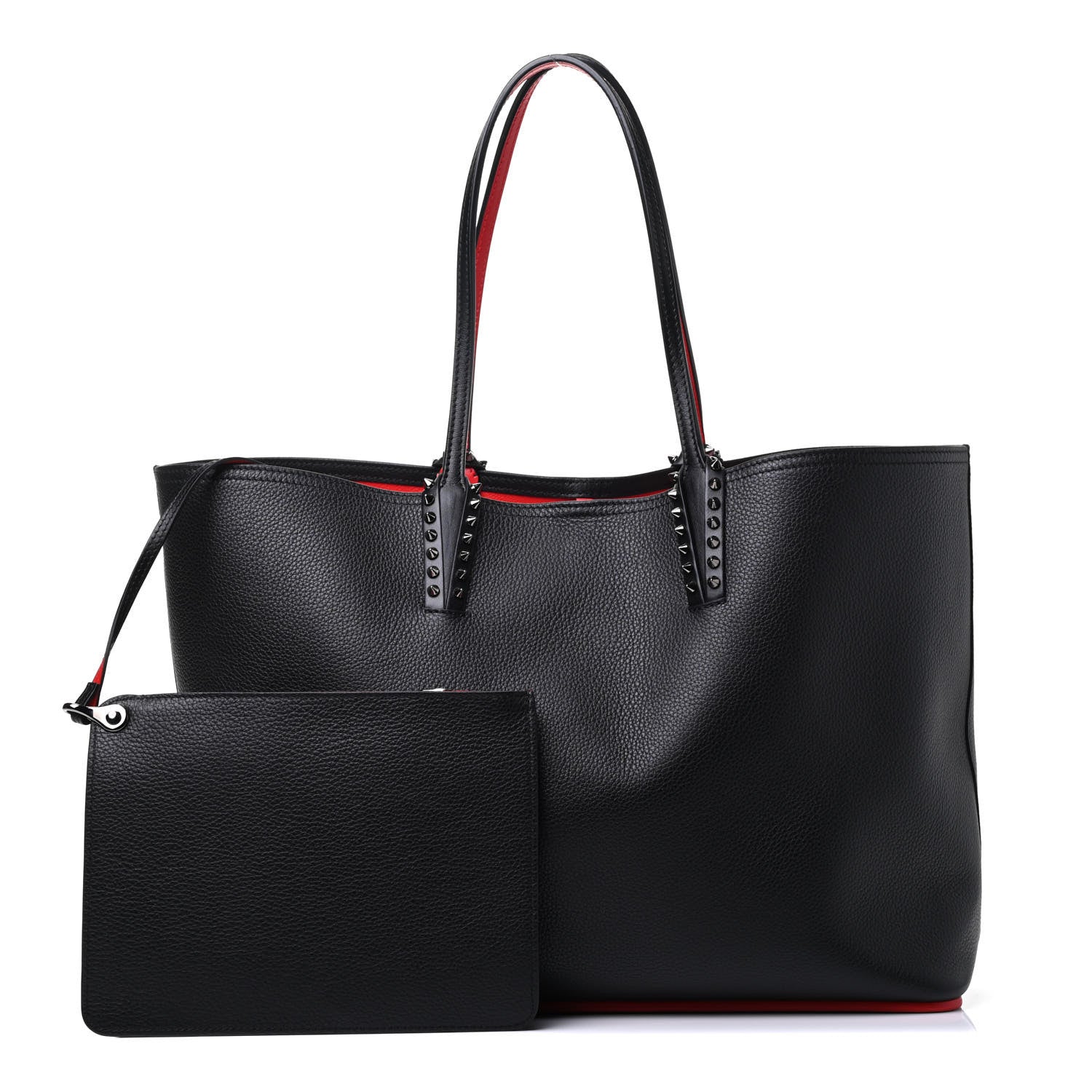 Christian Louboutin Calfskin Spikes East West Cabata Tote Black 1 of 3