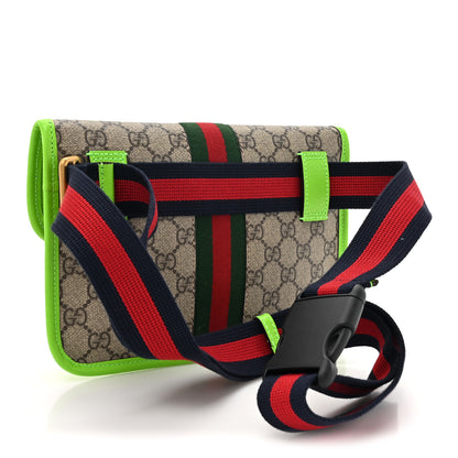 Gucci GG Supreme Monogram Web Small Ophidia Belt Bag Beige Ebony Green 3 of 11