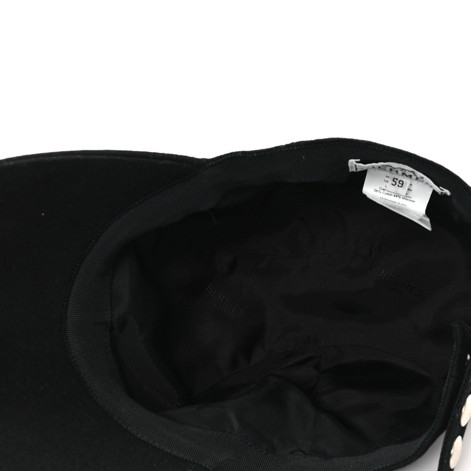 Hermes Cashmere Silk Cap 59 Black 7 of 9