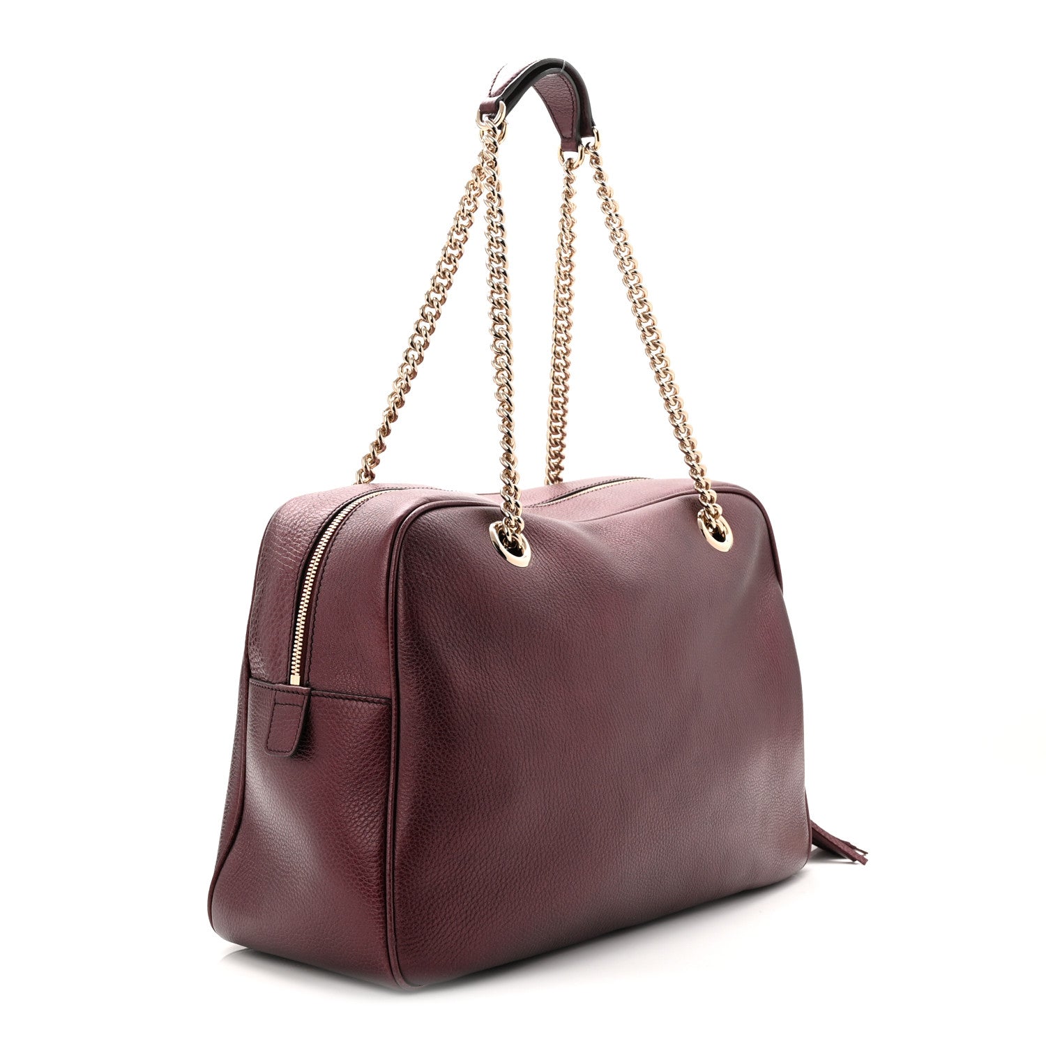 Gucci Metallic Cellarius Calfskin Medium Soho Bowler Classic Burgundy 3 of 10