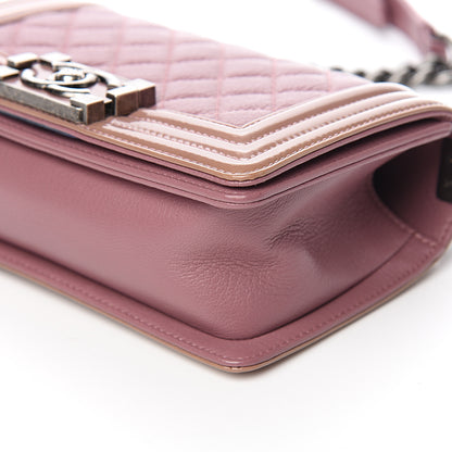 Chanel Goatskin Quilted Patent Small Duo Boy Flap Pink 8 of 10