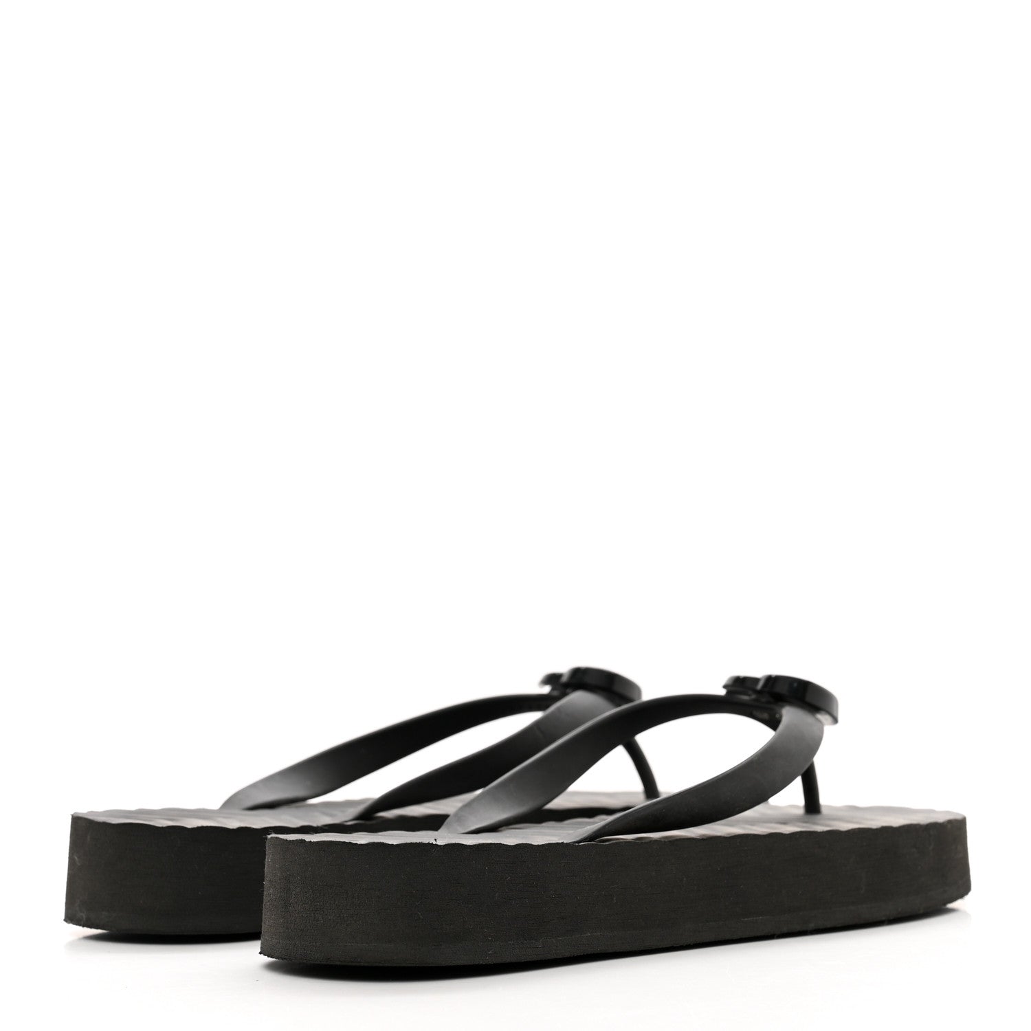 Gucci Rubber Chevron Womens GG Thong Sandals 41 Black 4 of 8