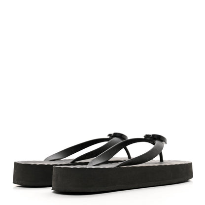 Gucci Rubber Chevron Womens GG Thong Sandals 41 Black 4 of 8