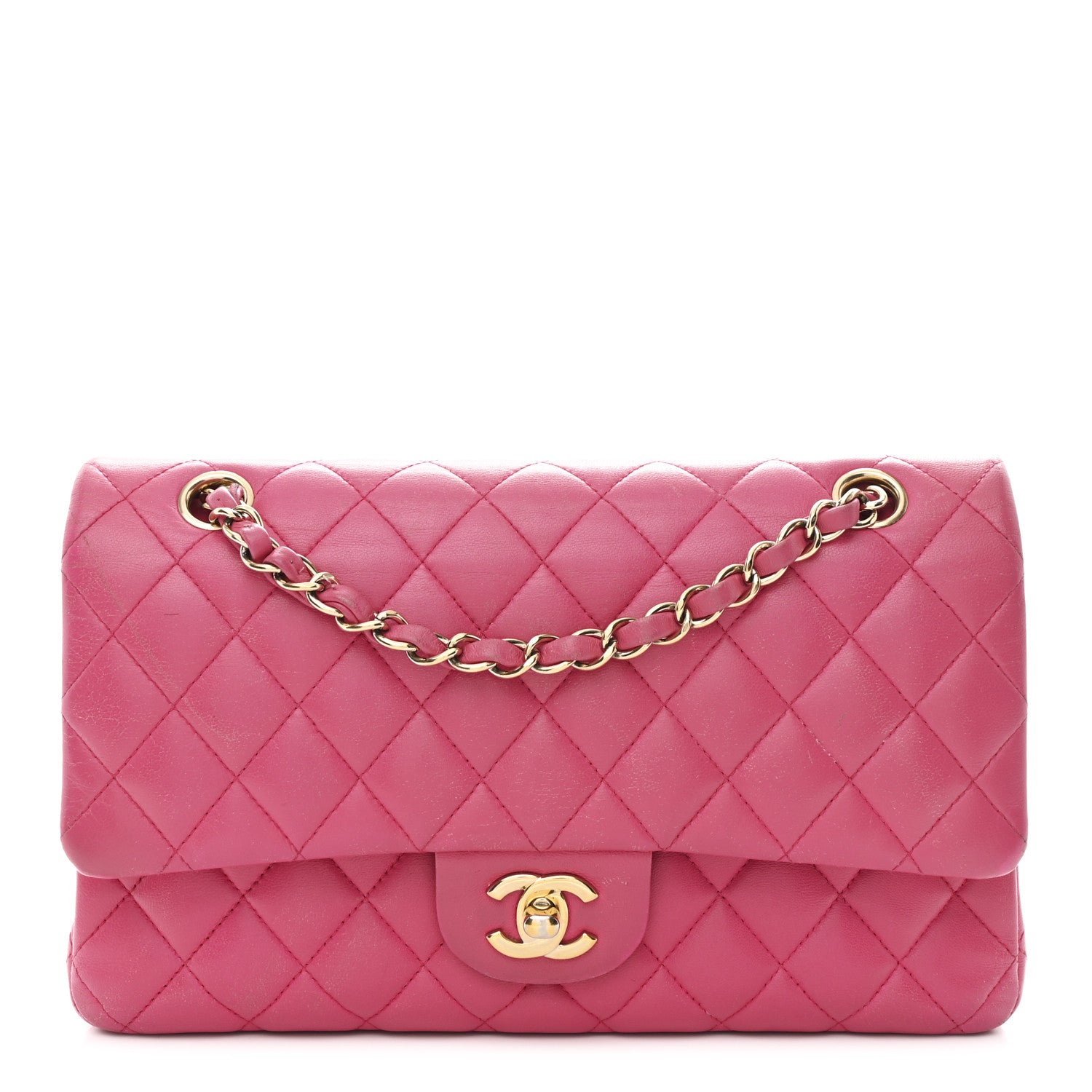 Chanel Lambskin Quilted Medium Double Flap Fuchsia 1 of 11