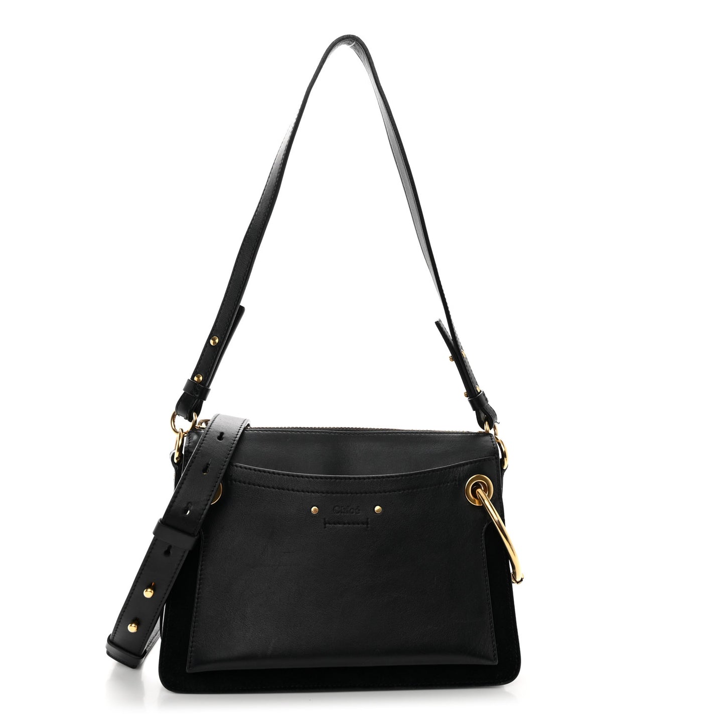 Calfskin Suede Small Roy Bag Black
