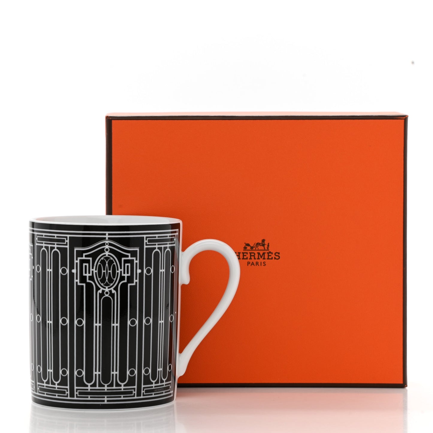 Porcelain H Deco Mug N°2 Black