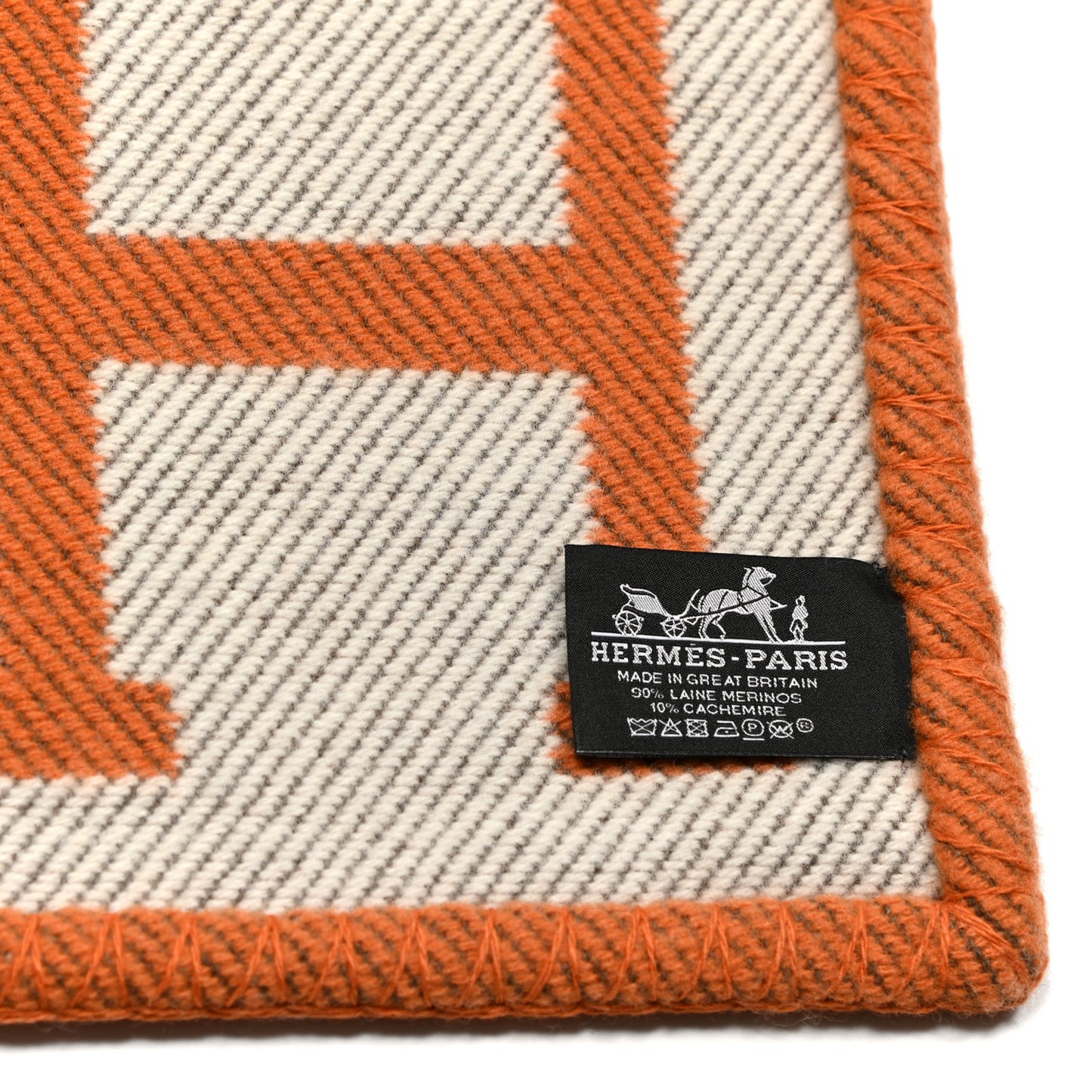 Wool Cashmere Signature Classic Avalon Blanket Ecru Potiron
